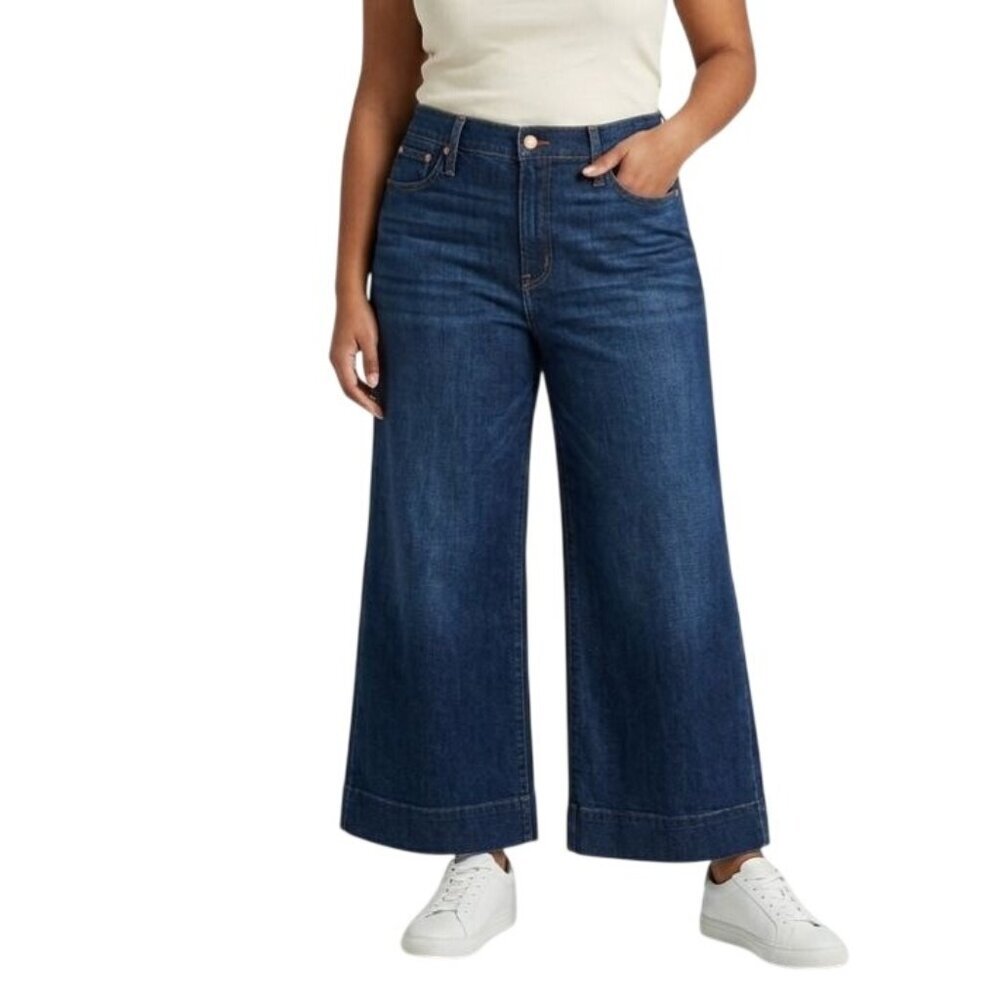 J.Crew Five Pocket Wide-Leg TrousersJeans 2022 Mid Wash Size 35